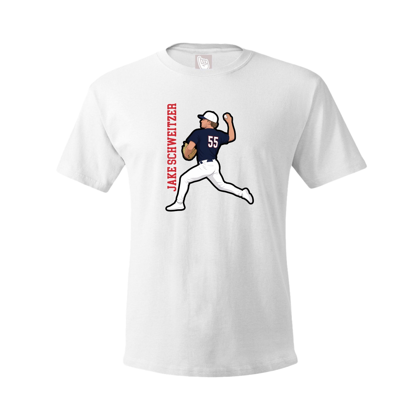 Tee — Name Vertical in White