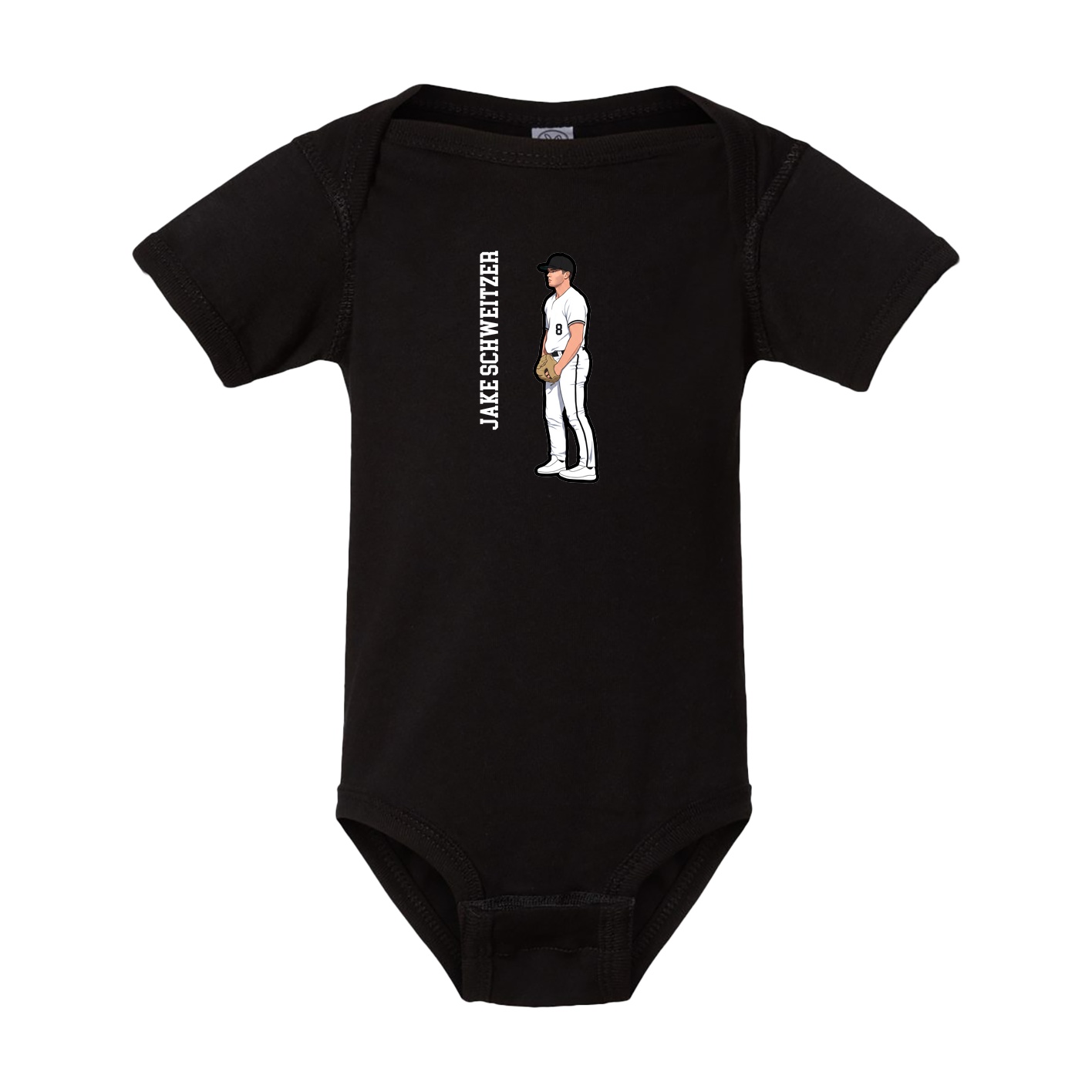 Baby Onesie — Name Vertical in Black