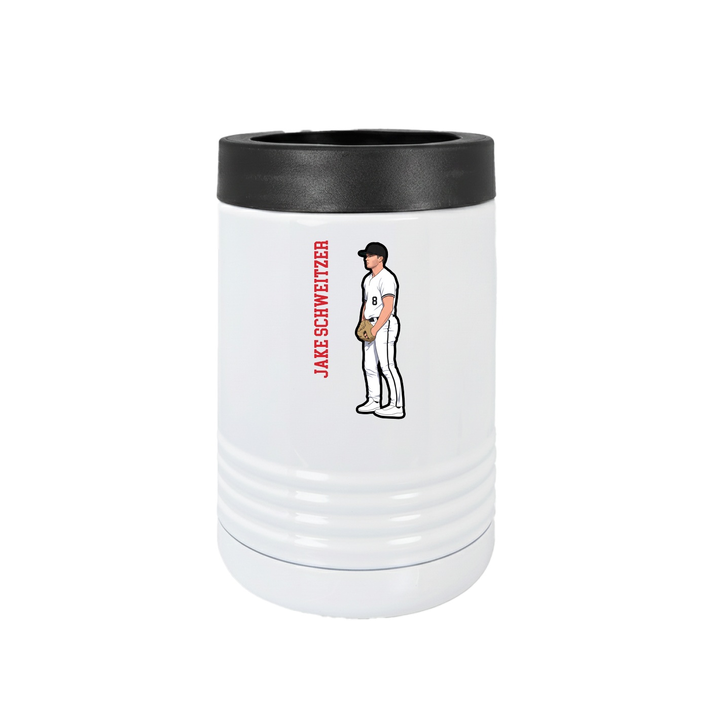 Beverage Holder — Name Vertical in White