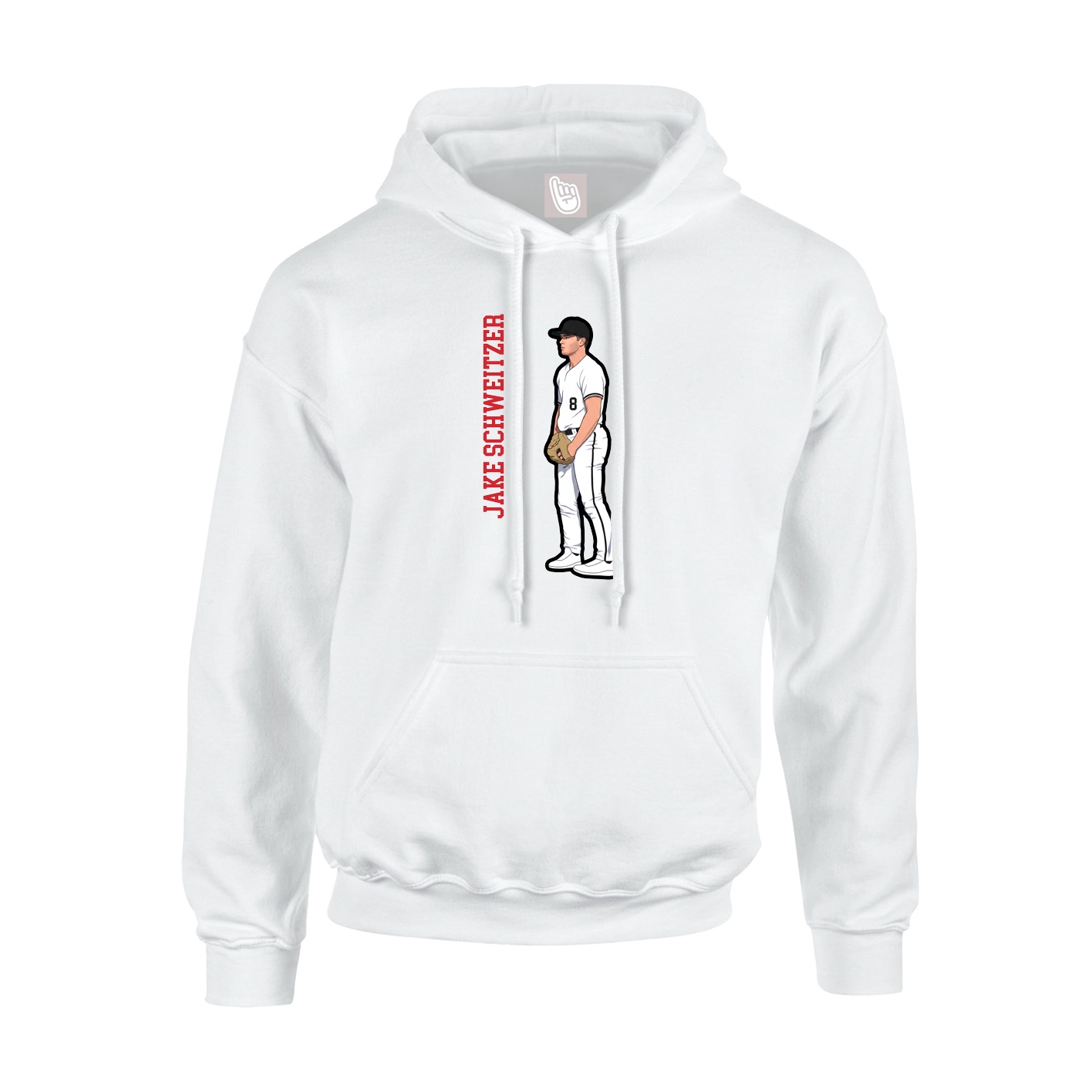 Hoodie — Name Vertical in White
