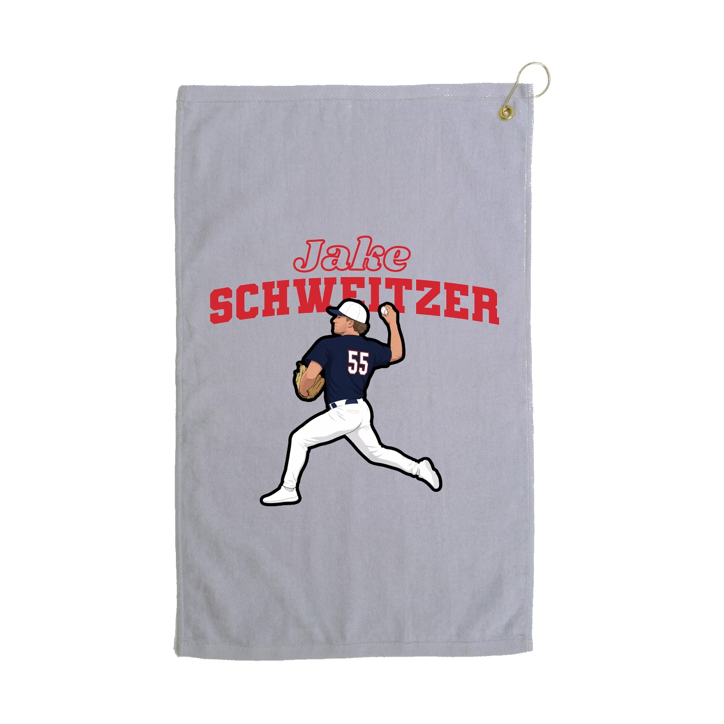 Golf Towel — Name Arch in Grey