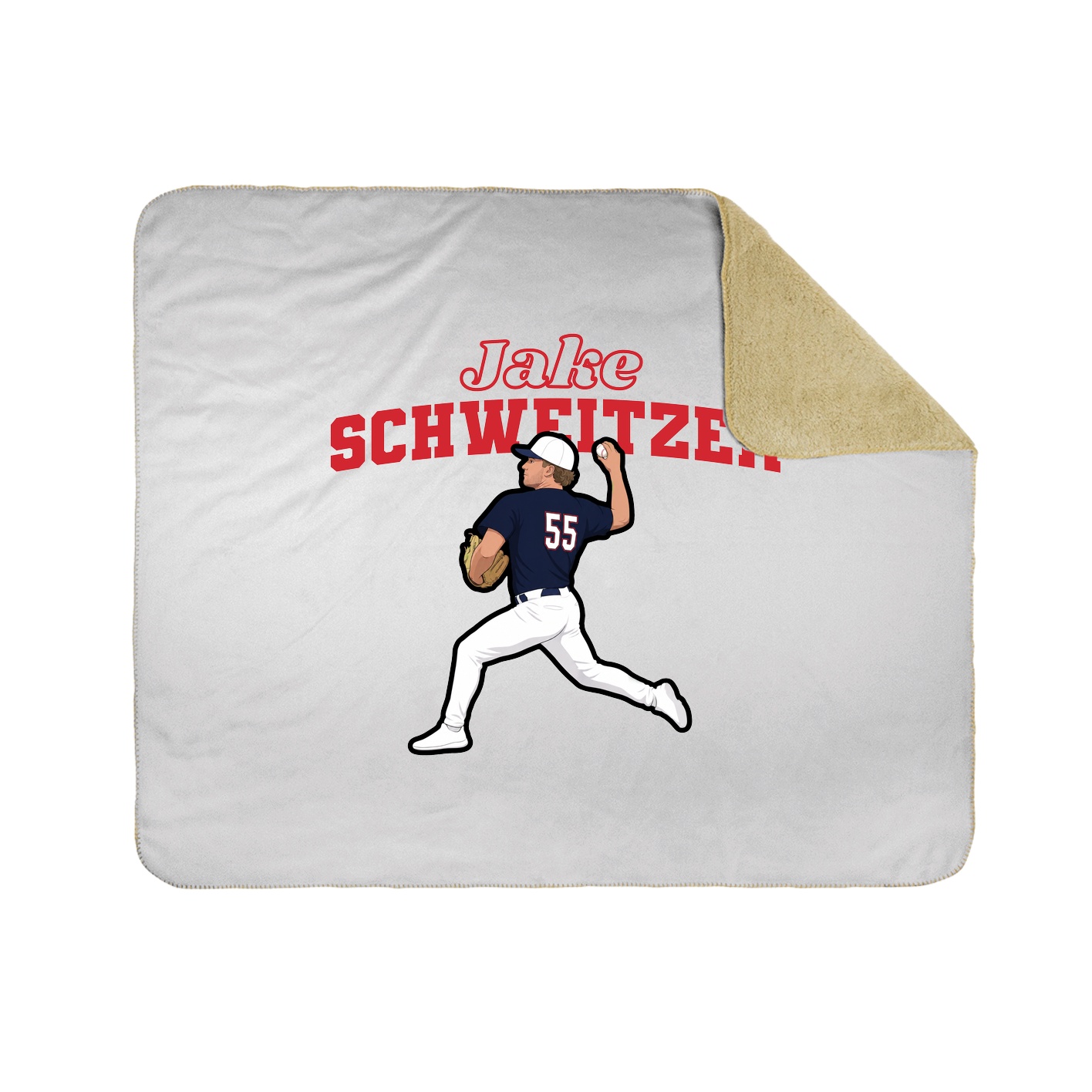 Throw Blanket — Name Arch in White