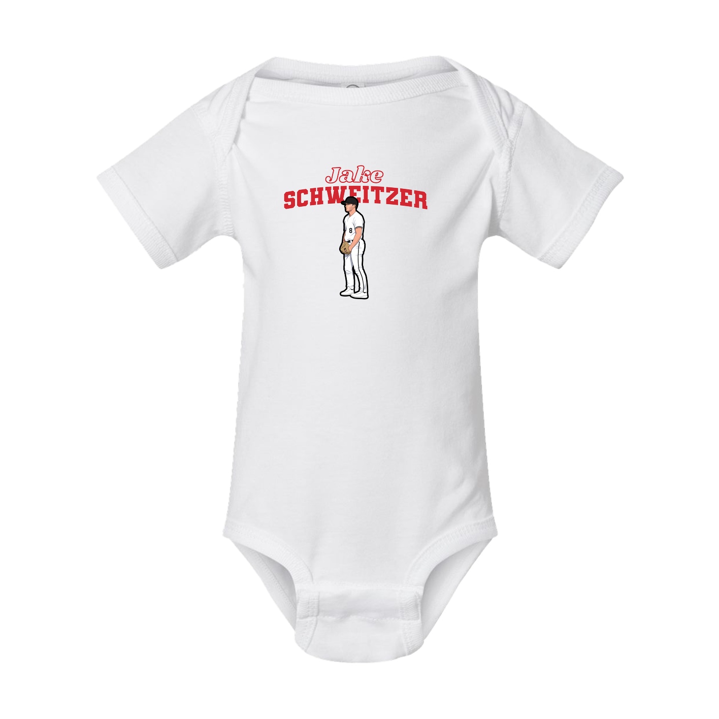 Baby Onesie — Name Arch in White