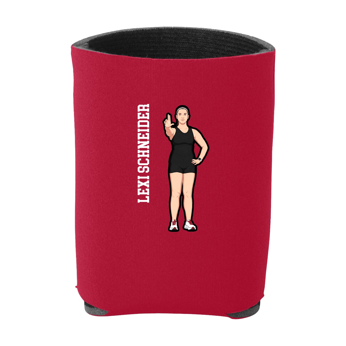 Can Holder — Name Vertical in Red