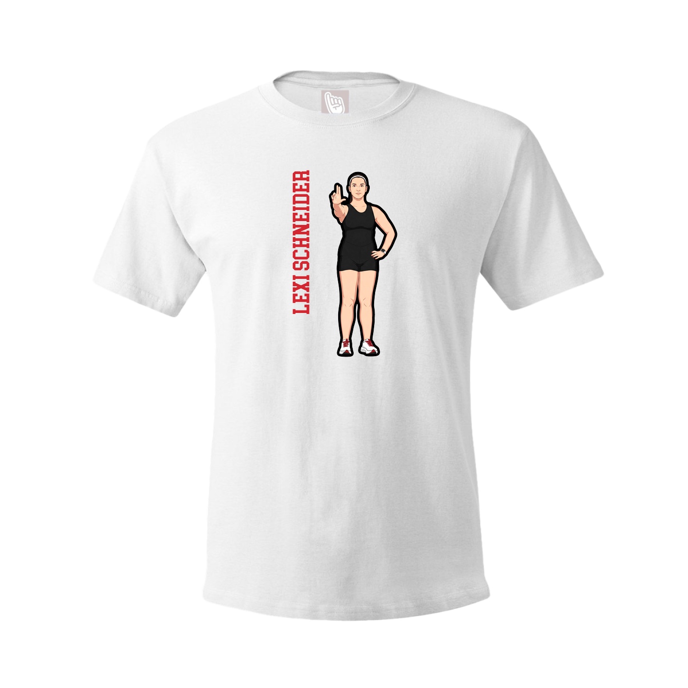 Tee — Name Vertical in White