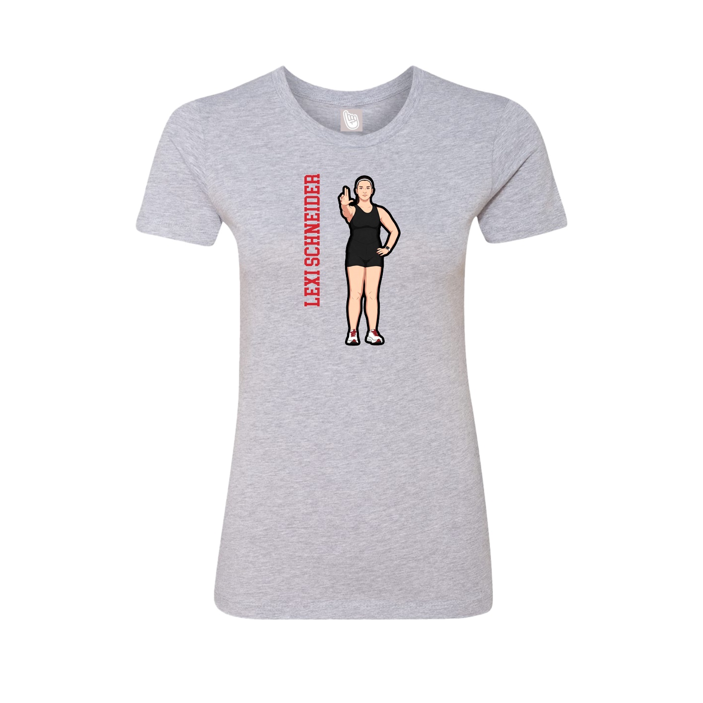 Womens Tee — Name Vertical in Grey