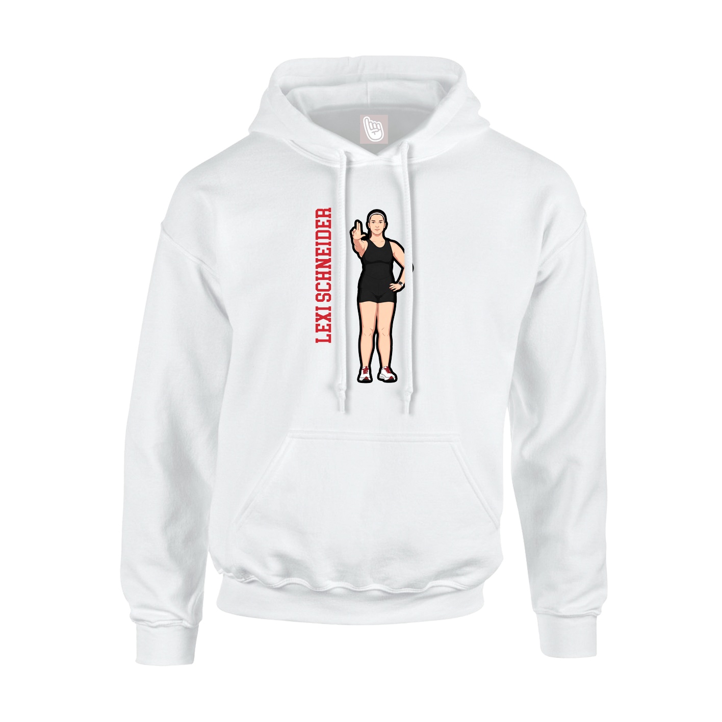 Hoodie — Name Vertical in White