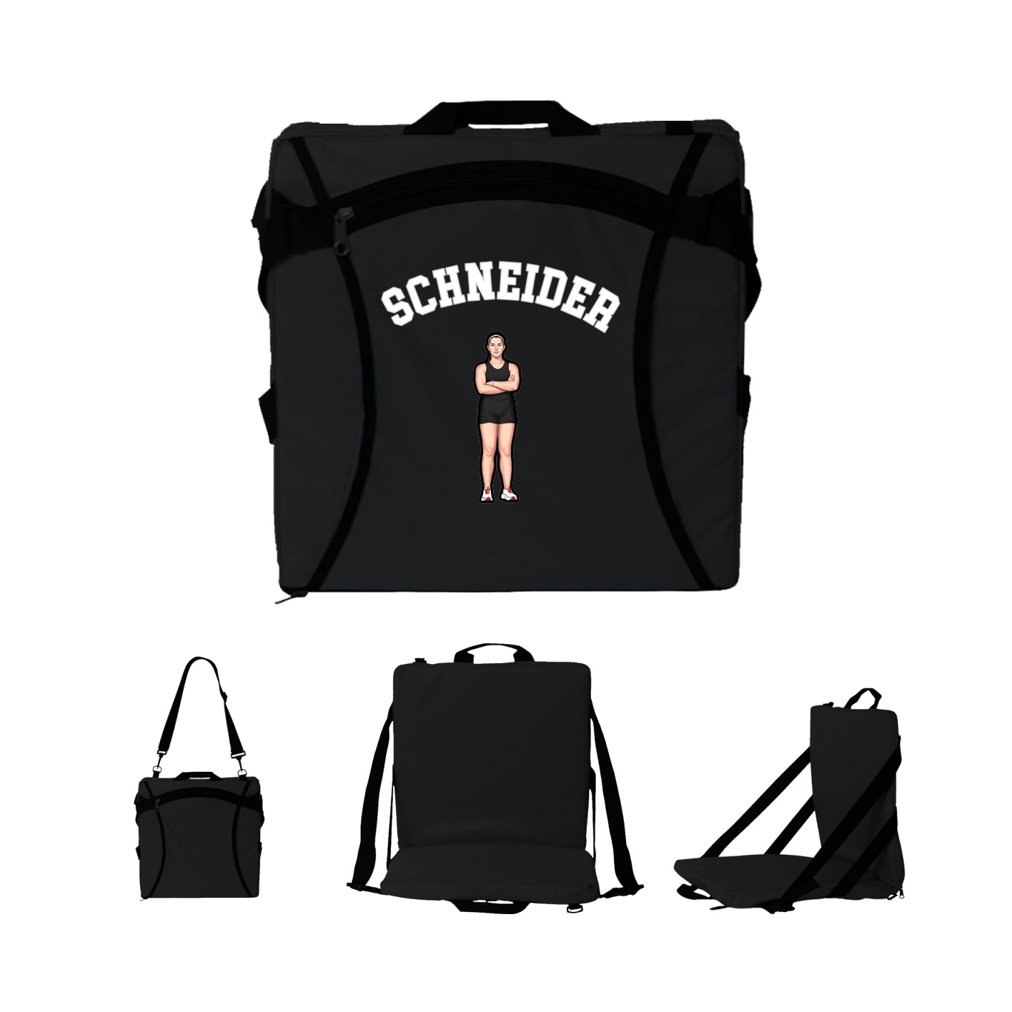 Folding Stadium Seat — Shirsey Arch in Black