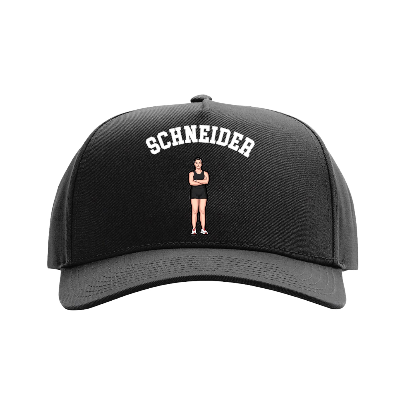 Full Fabric Five-Panel Champ Cap — Shirsey Arch in Black