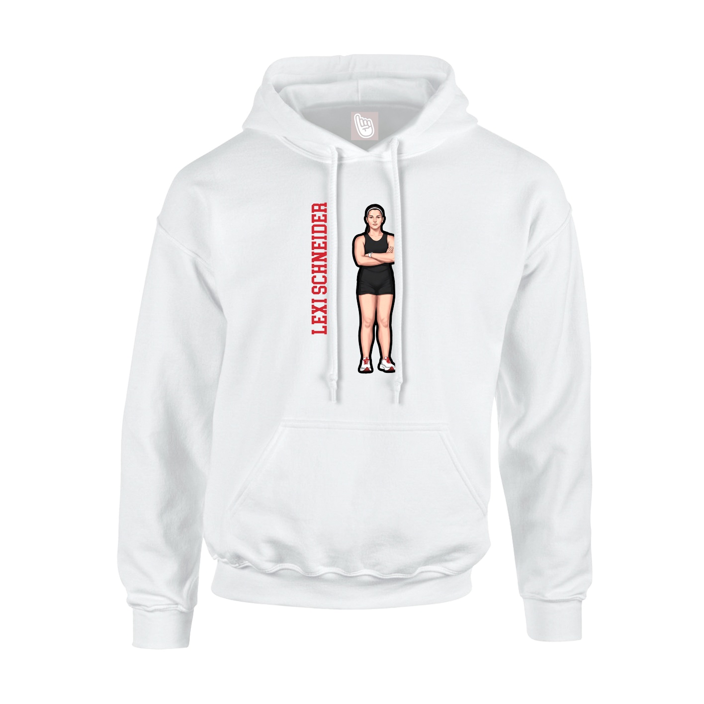 Youth Hoodie — Name Vertical in White