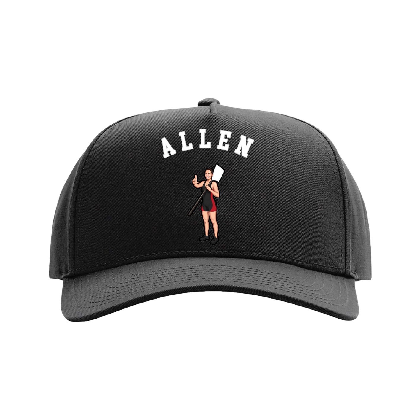 Full Fabric Five-Panel Champ Cap — Shirsey Arch in Black