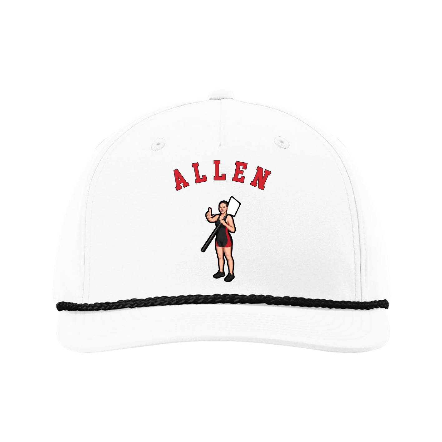 Five-Panel Classic Rope Cap — Shirsey Arch in White