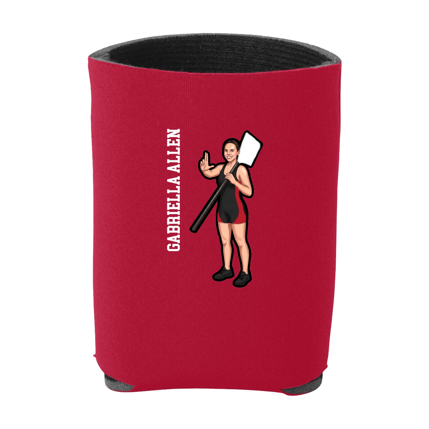 Can Holder — Name Vertical in Red