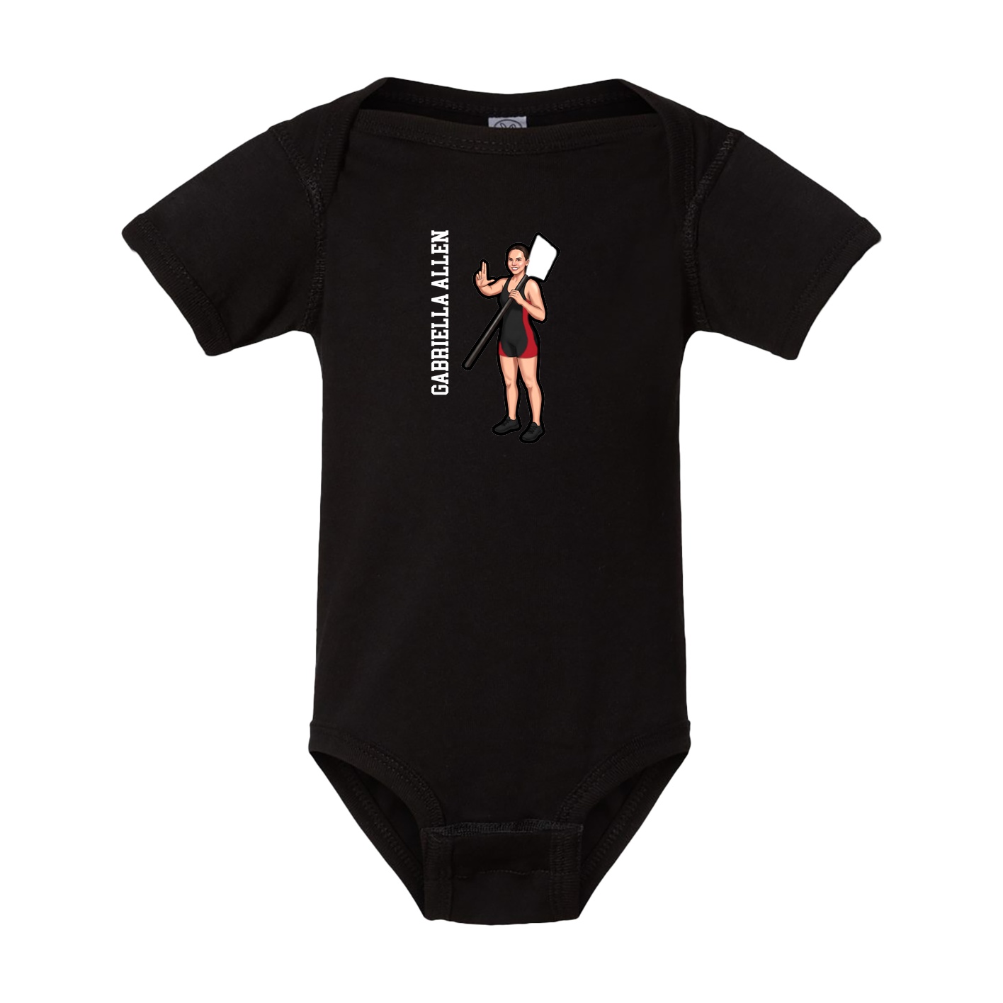 Baby Onesie — Name Vertical in Black