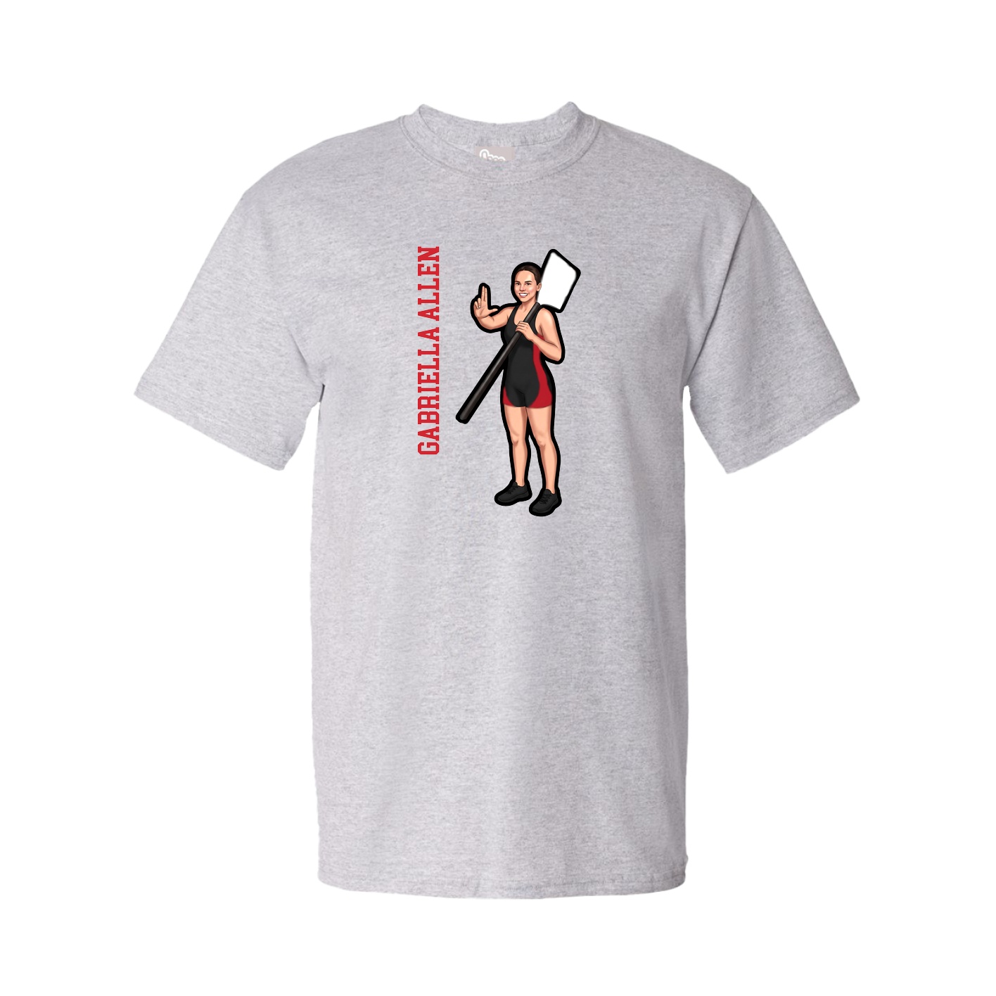 Tee — Name Vertical in Grey