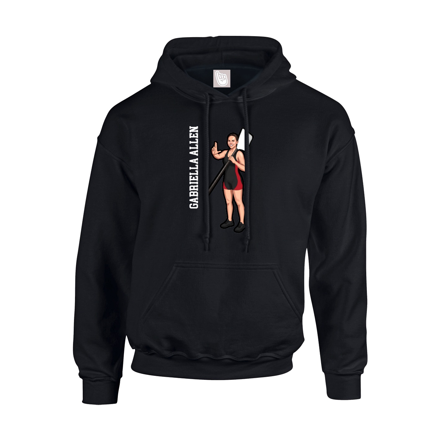 Hoodie — Name Vertical in Black