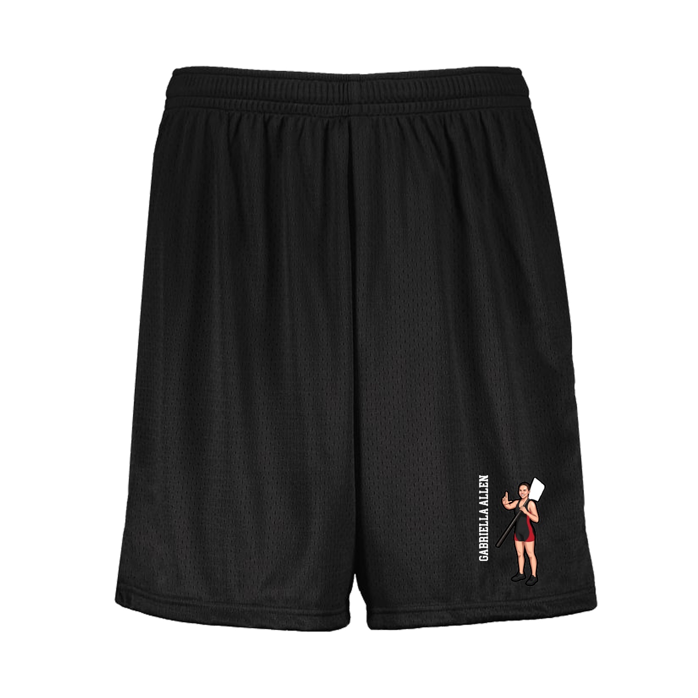 Shorts — Name Vertical in Black