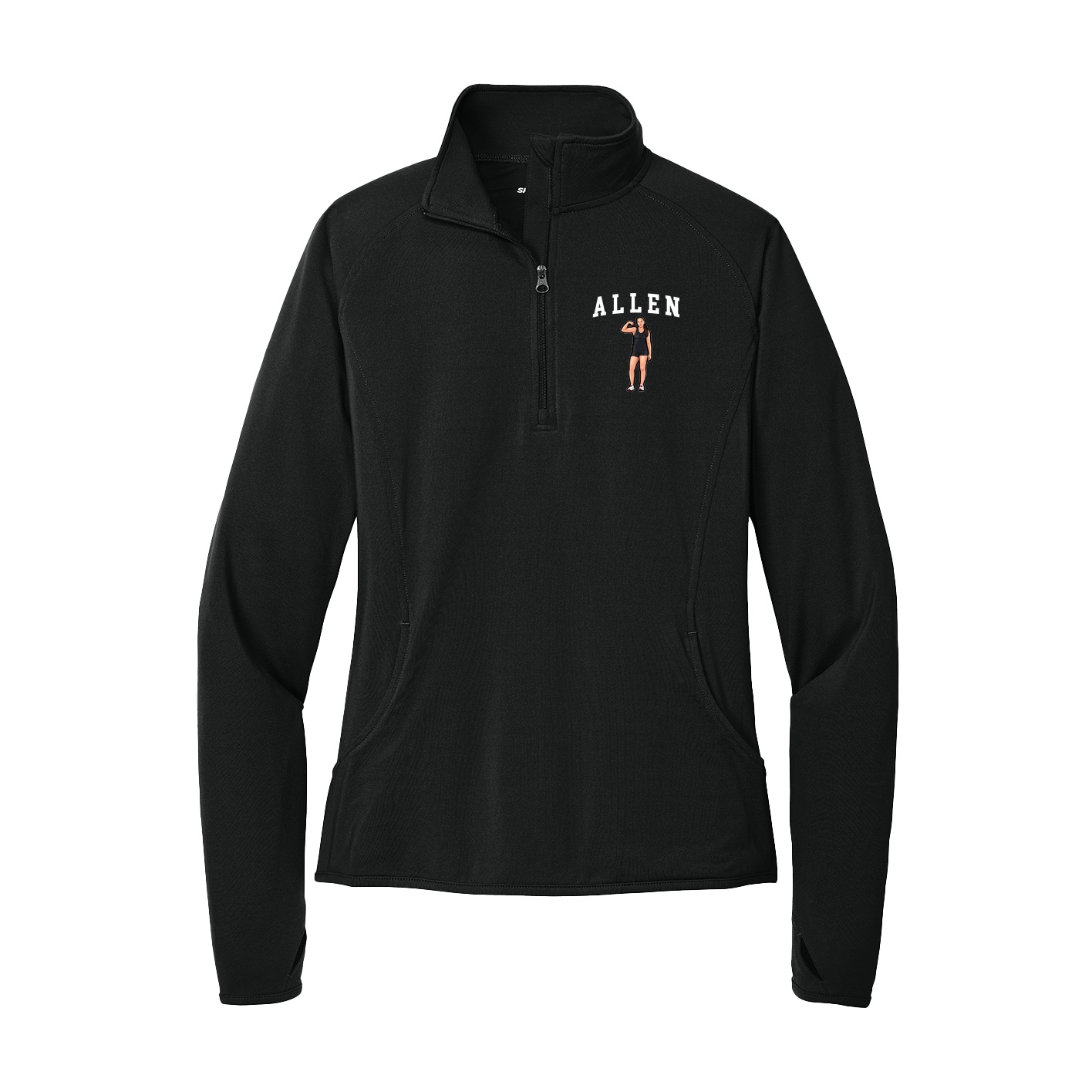 Women's Q-Zip Pullover — Shirsey in Black