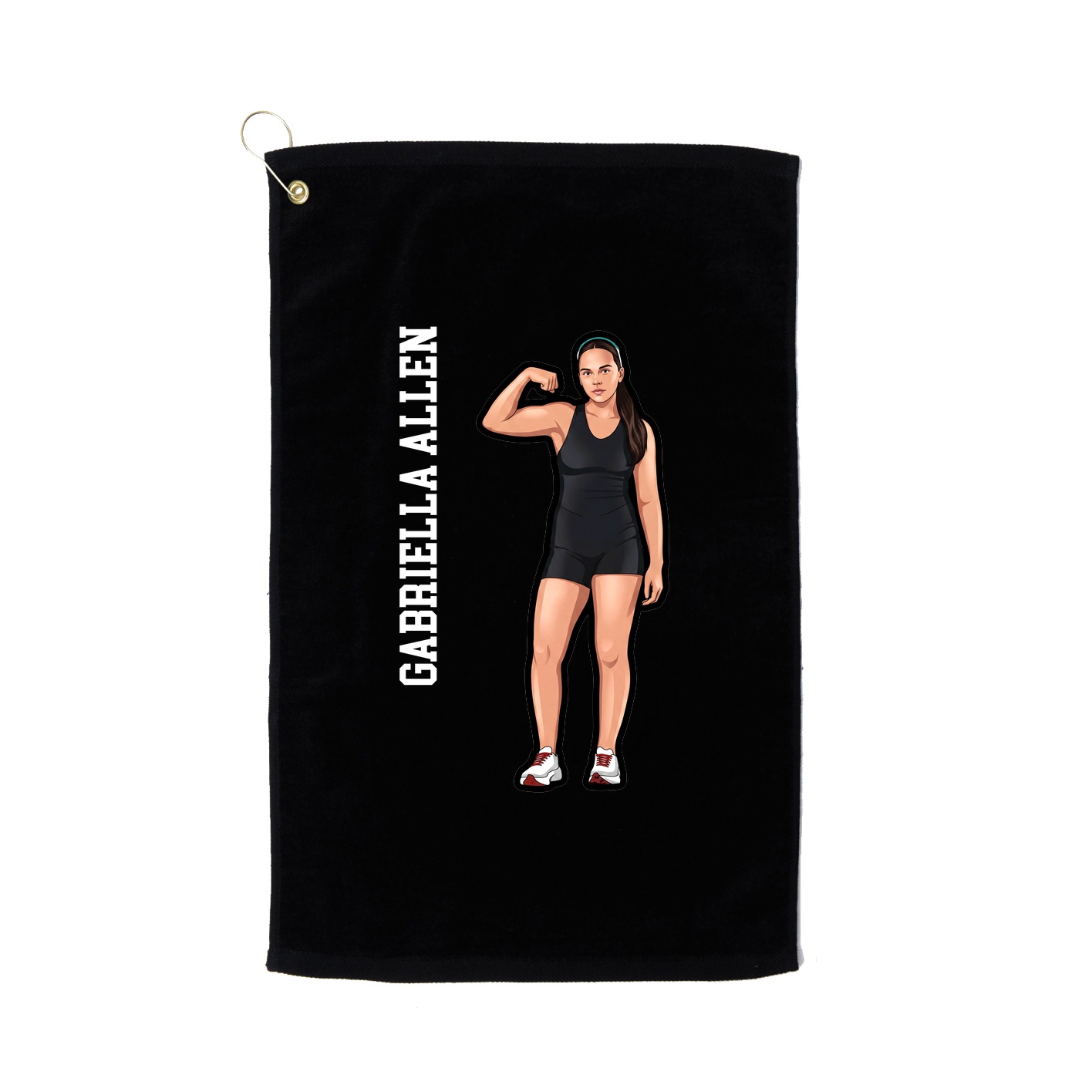 Golf Towel — Name Vertical in Black