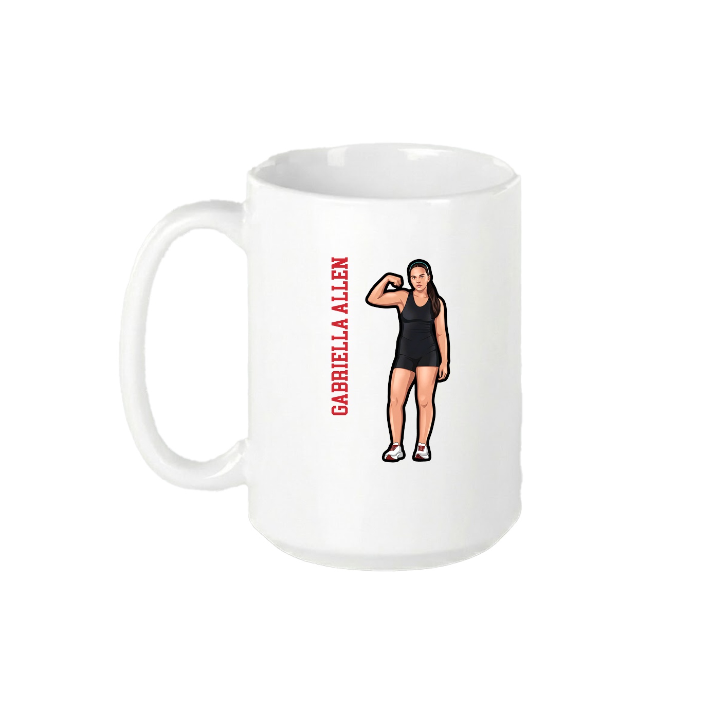 15oz Coffee Mug — Name Vertical in White