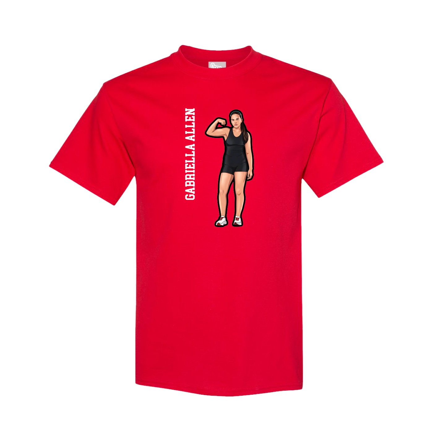 Youth Tee — Name Vertical in Red