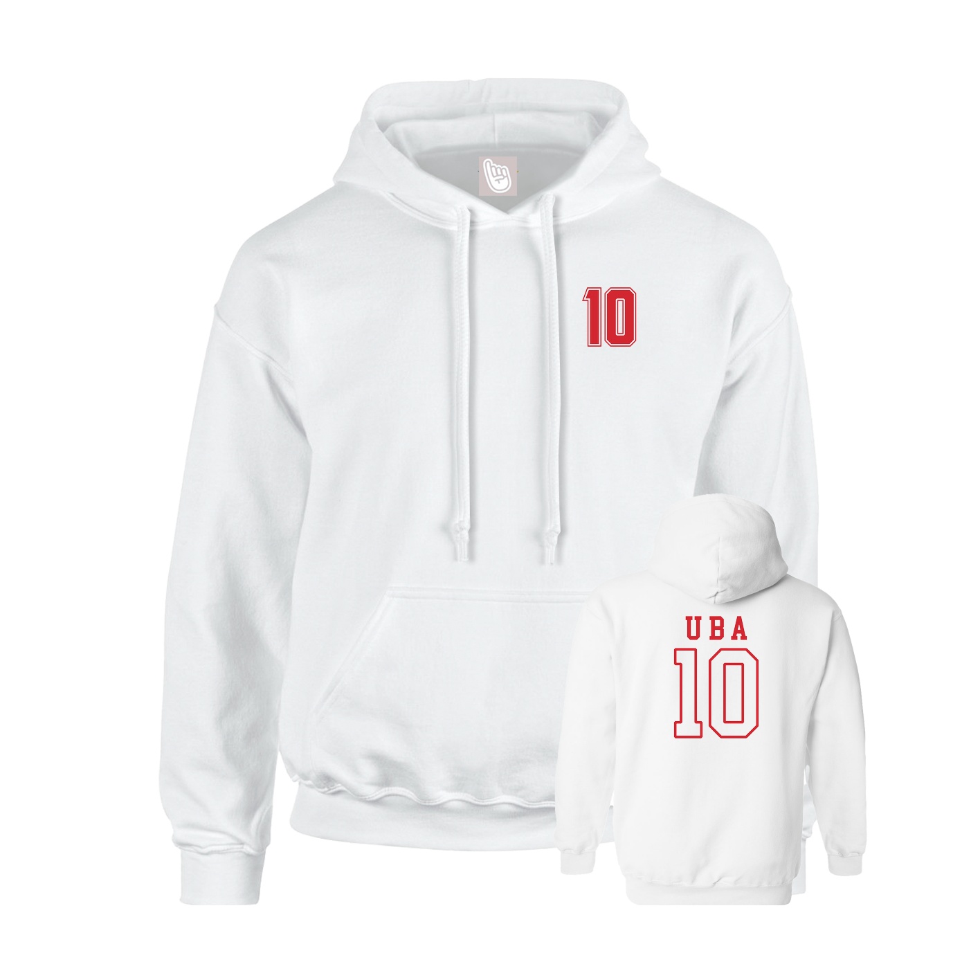 Hoodie — Chest Back in White