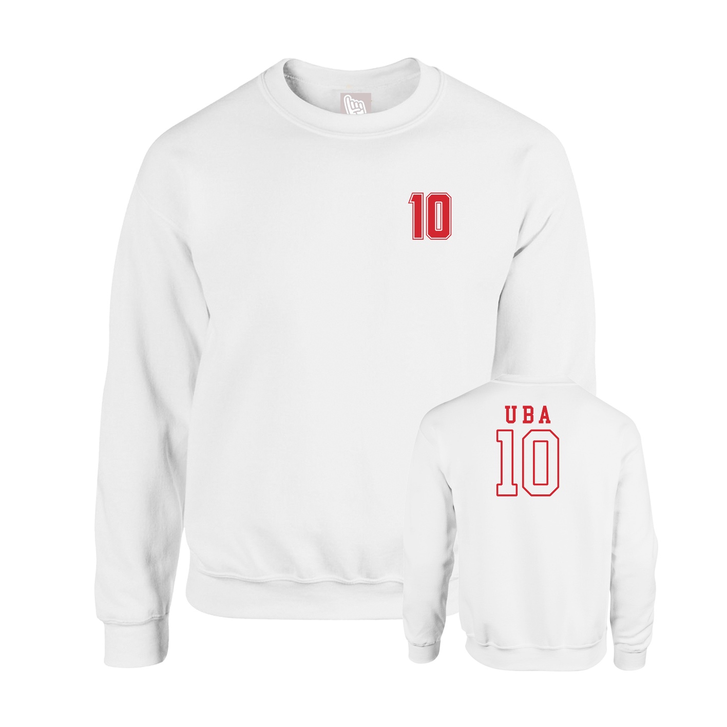 Fleece Crew — Chest Back in White