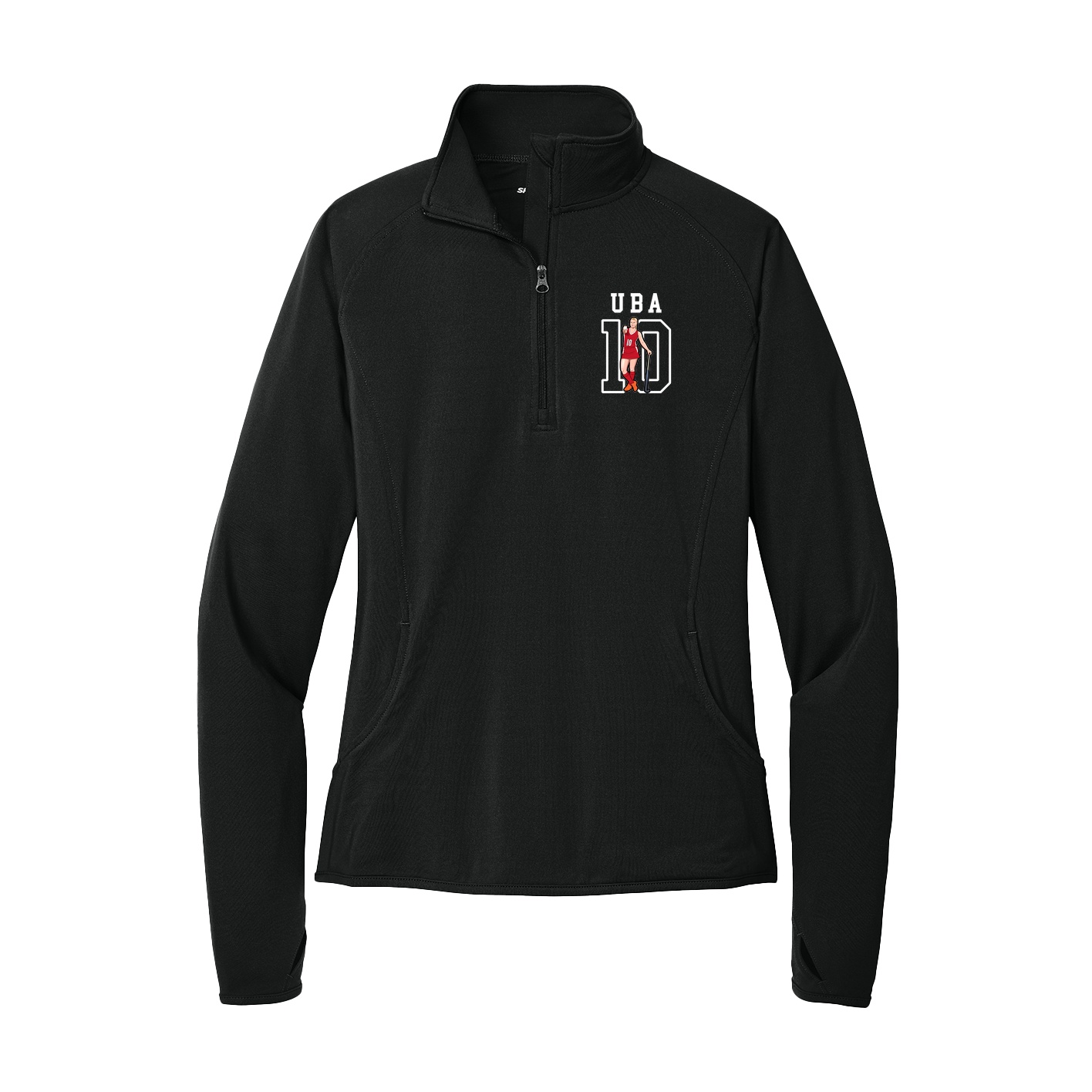 Women's Q-Zip Pullover — Shirsey in Black