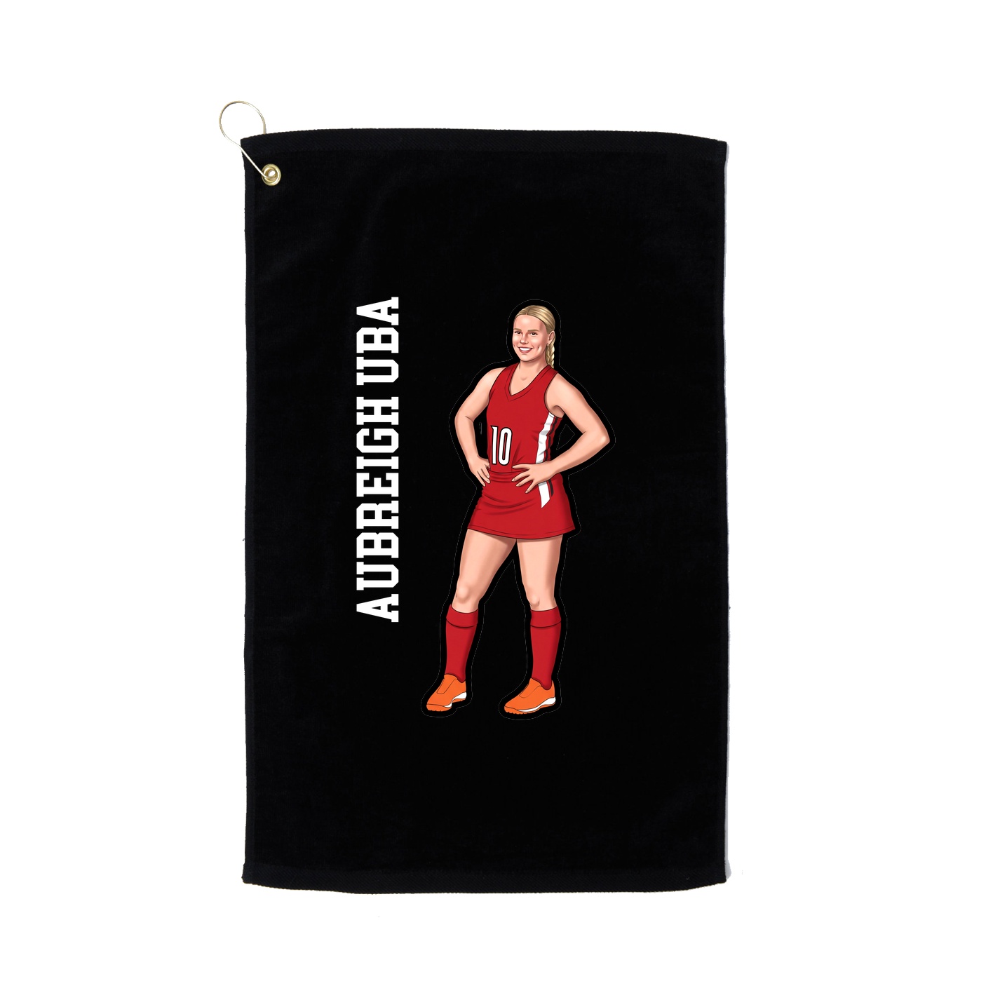 Golf Towel — Name Vertical in Black