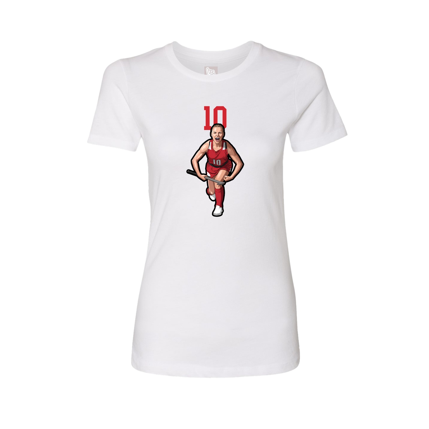 Fitted Women's Tee — Number Top in White