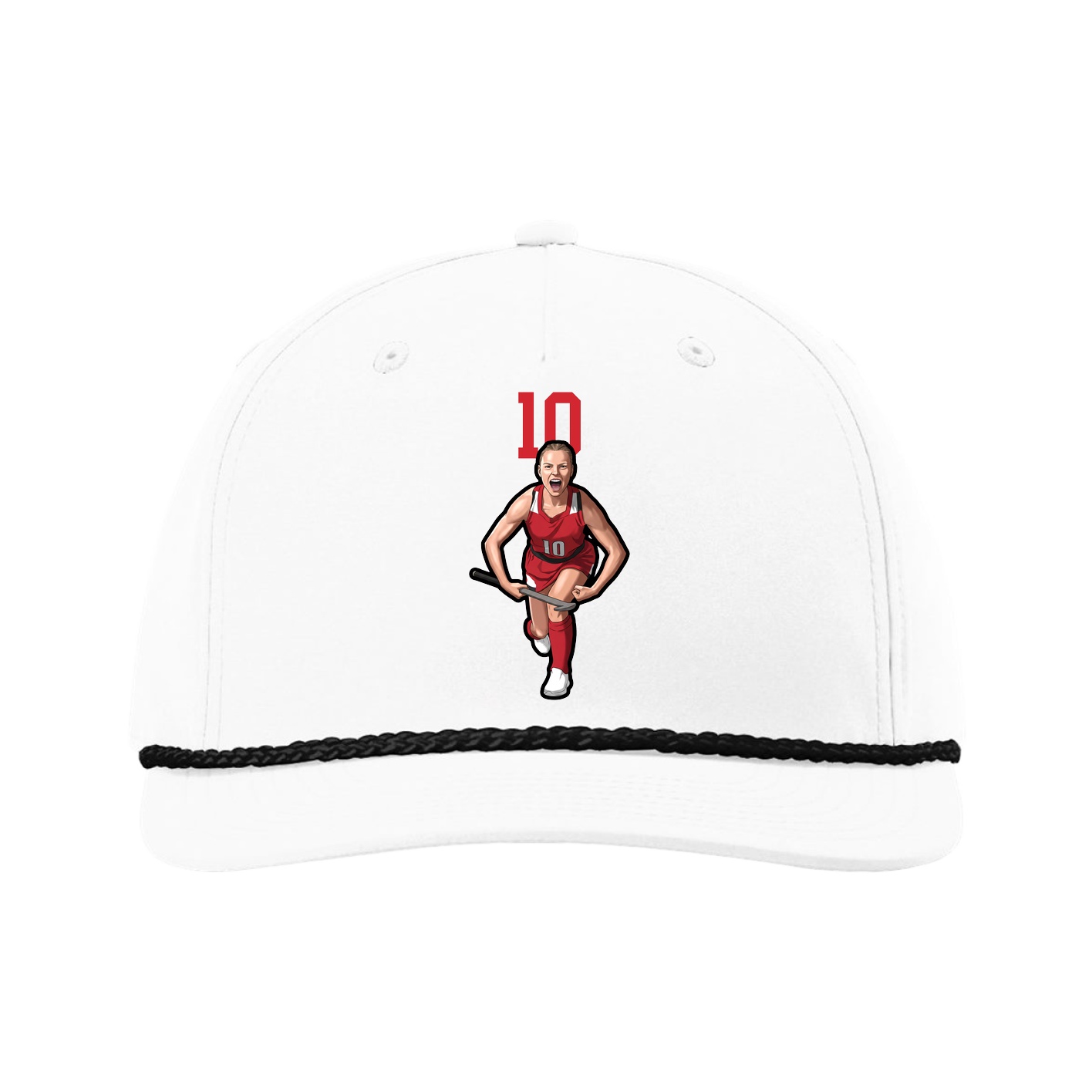 Five-Panel Classic Rope Cap — Number Top in White