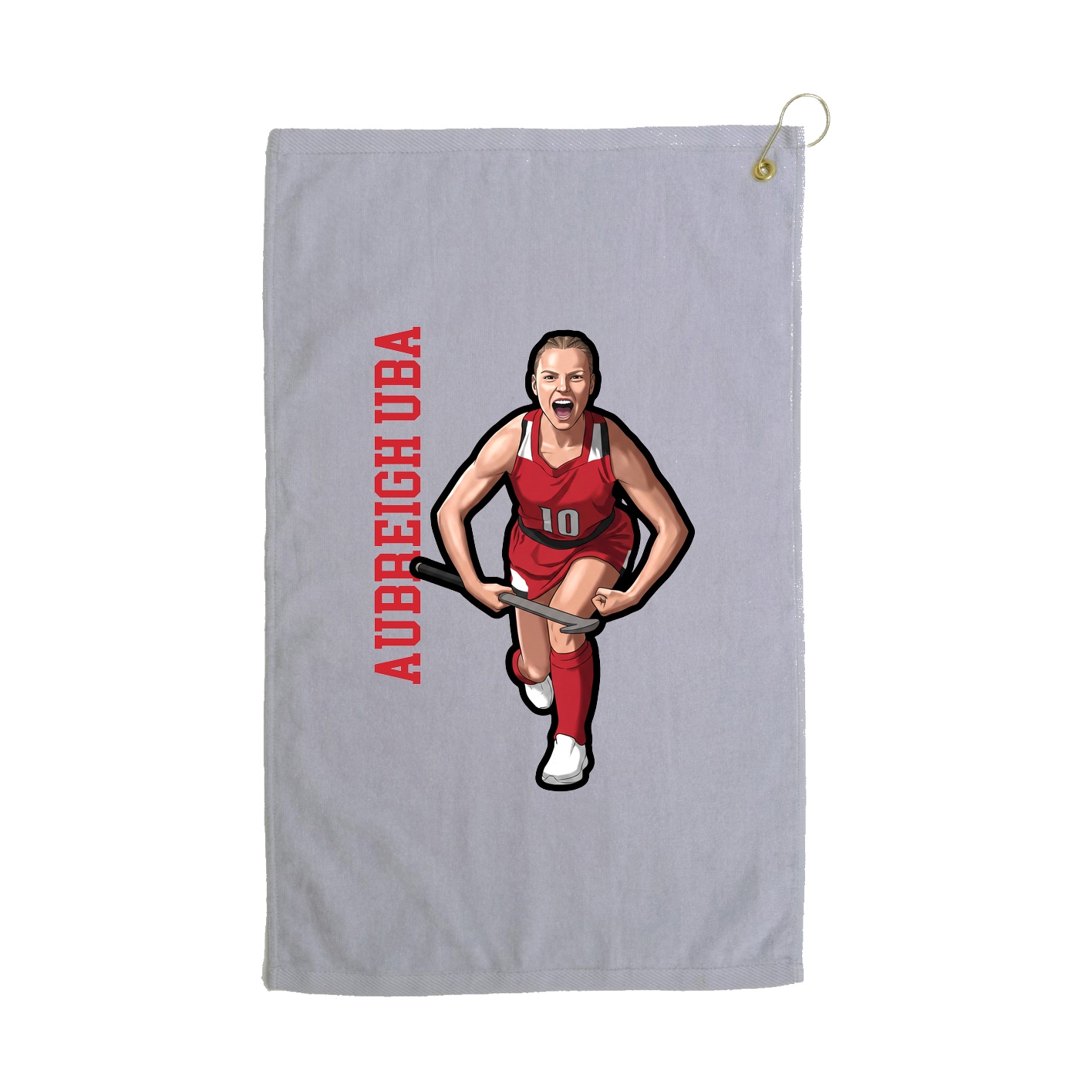 Golf Towel — Name Vertical in Grey