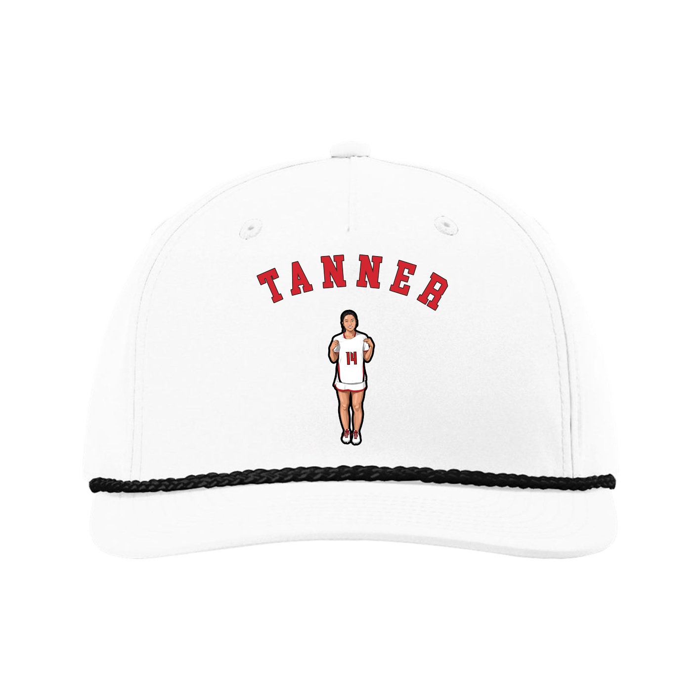 Five-Panel Classic Rope Cap — Shirsey Arch in White