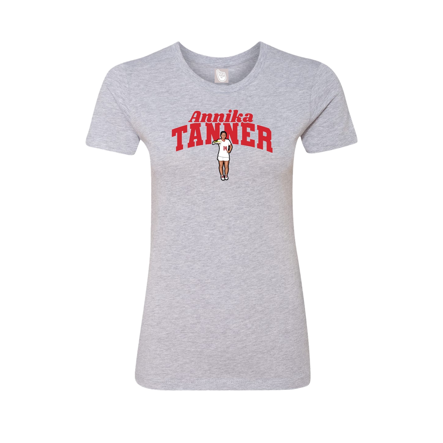 Fitted Women's Tee — Signature Arch in Grey