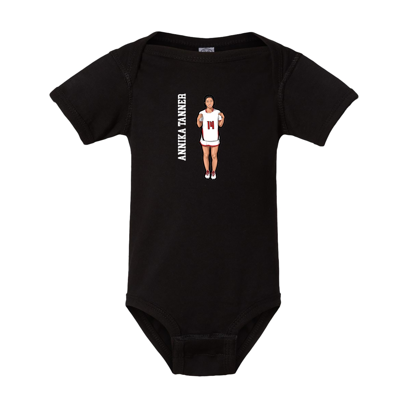 Baby Onesie — Name Vertical in Black