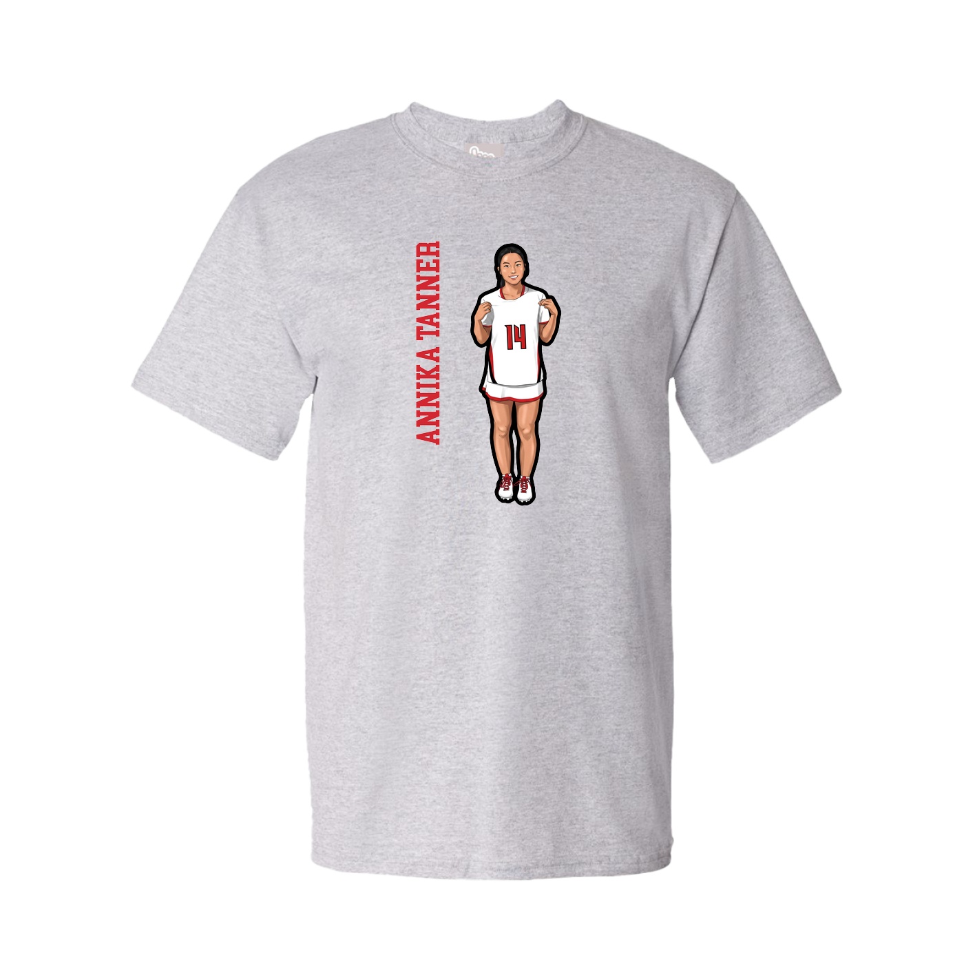 Youth Tee — Name Vertical in Grey