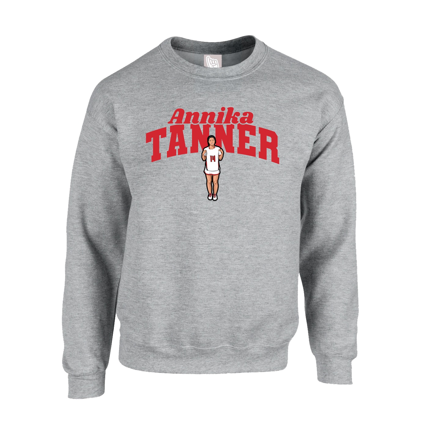 Fleece Crew — Signature Arch in Grey