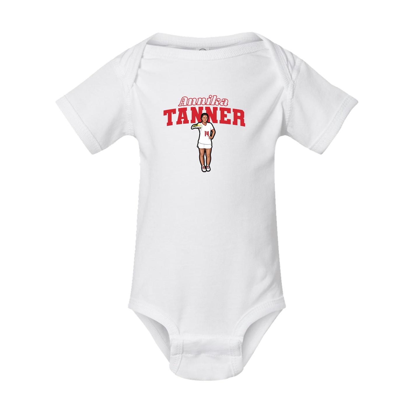 Baby Onesie — Name Arch in White