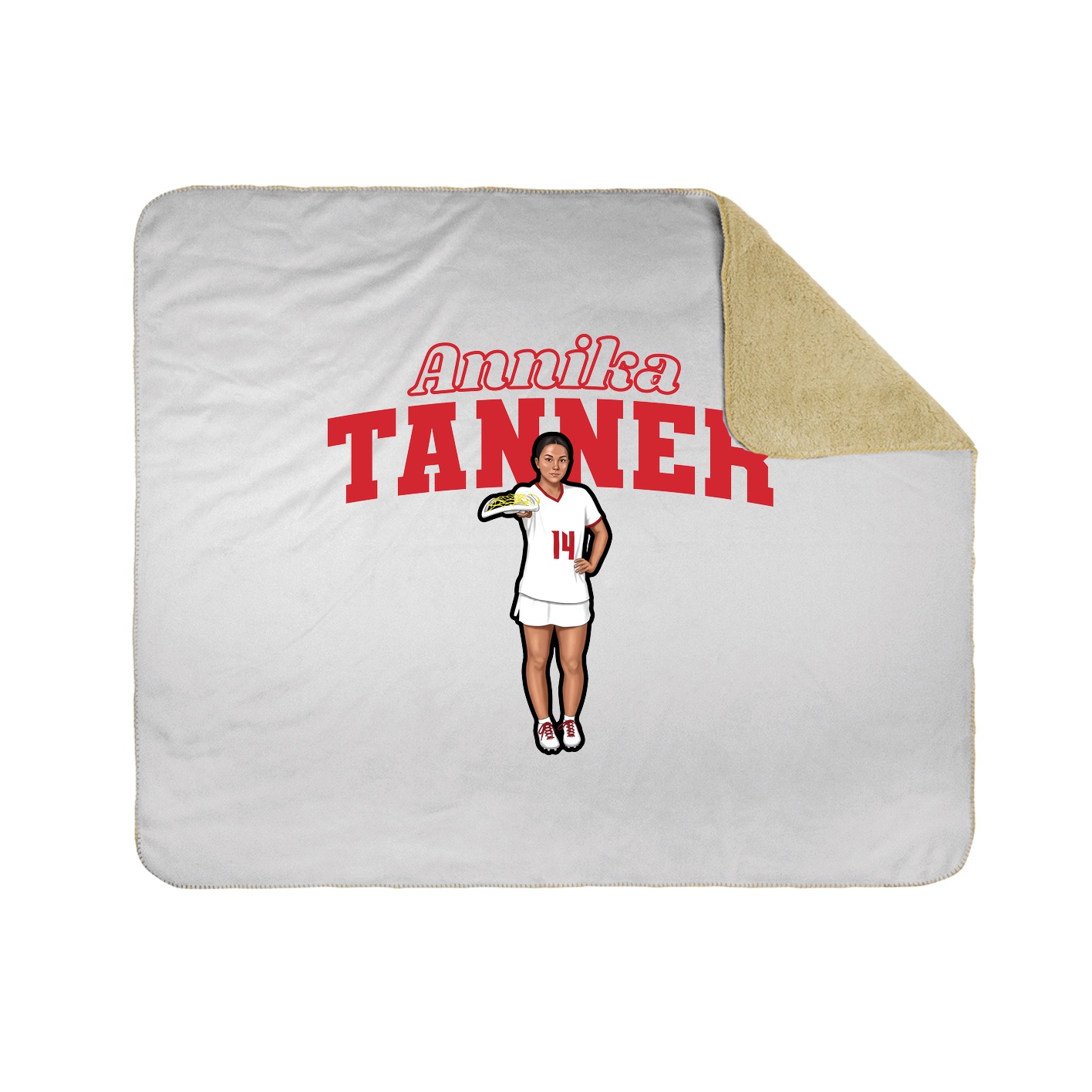 Throw Blanket — Name Arch in White