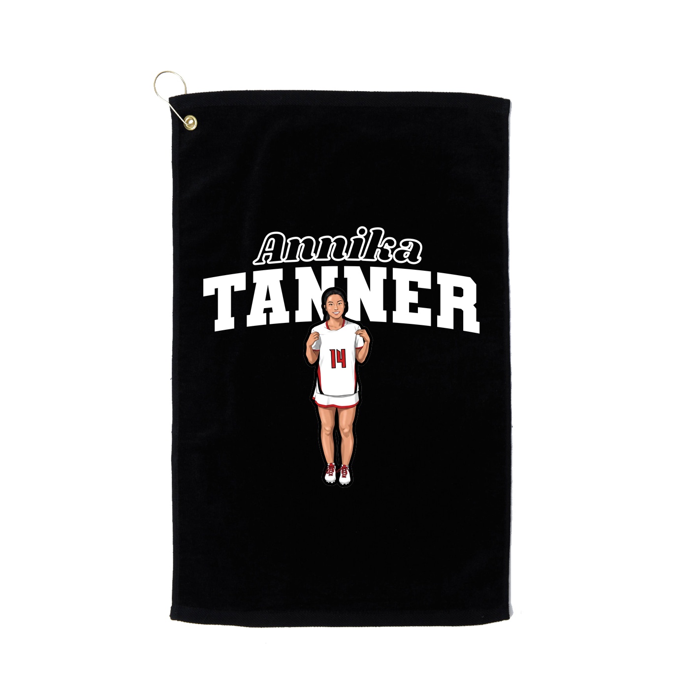 Golf Towel — Name Arch in Black