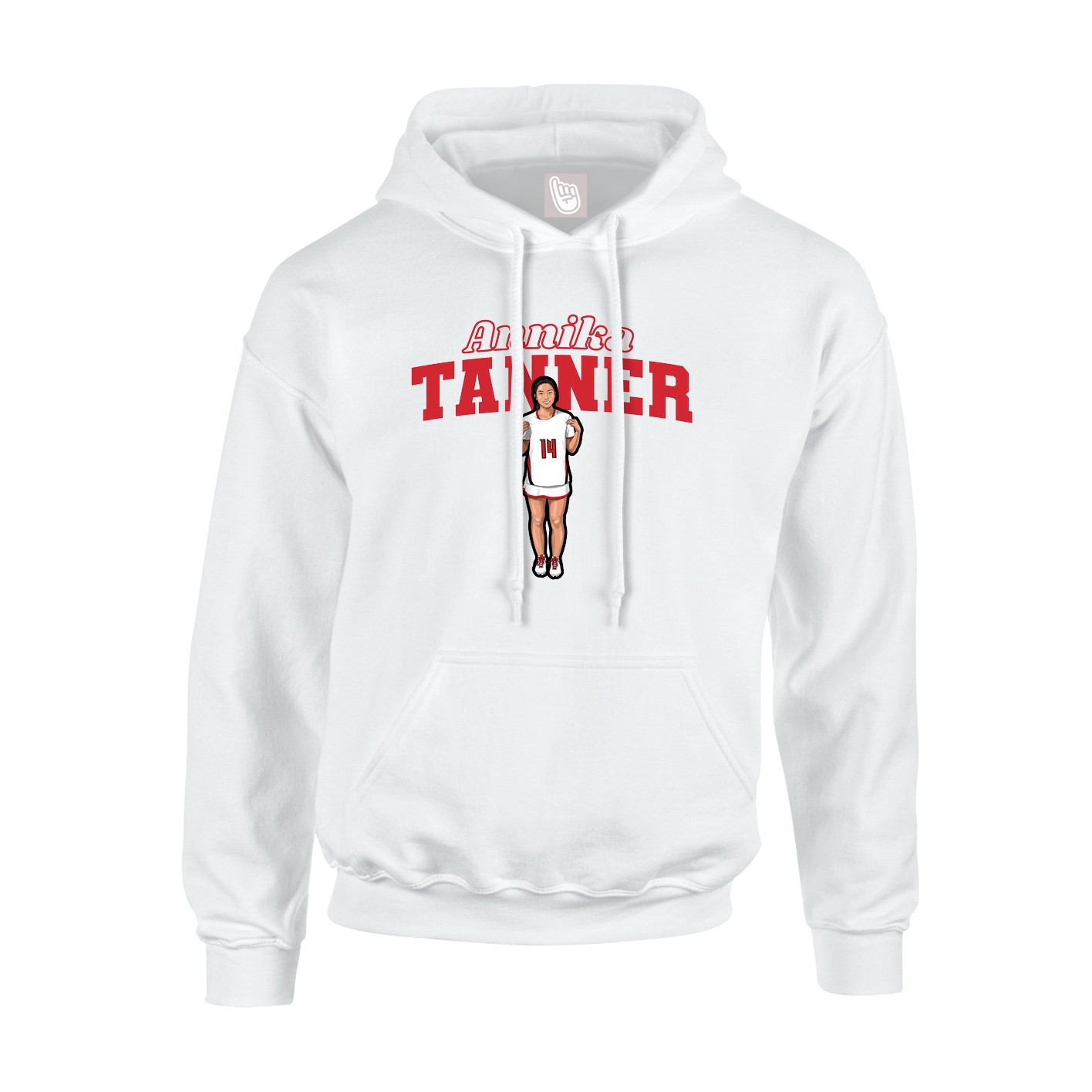 Hoodie — Name Arch in White