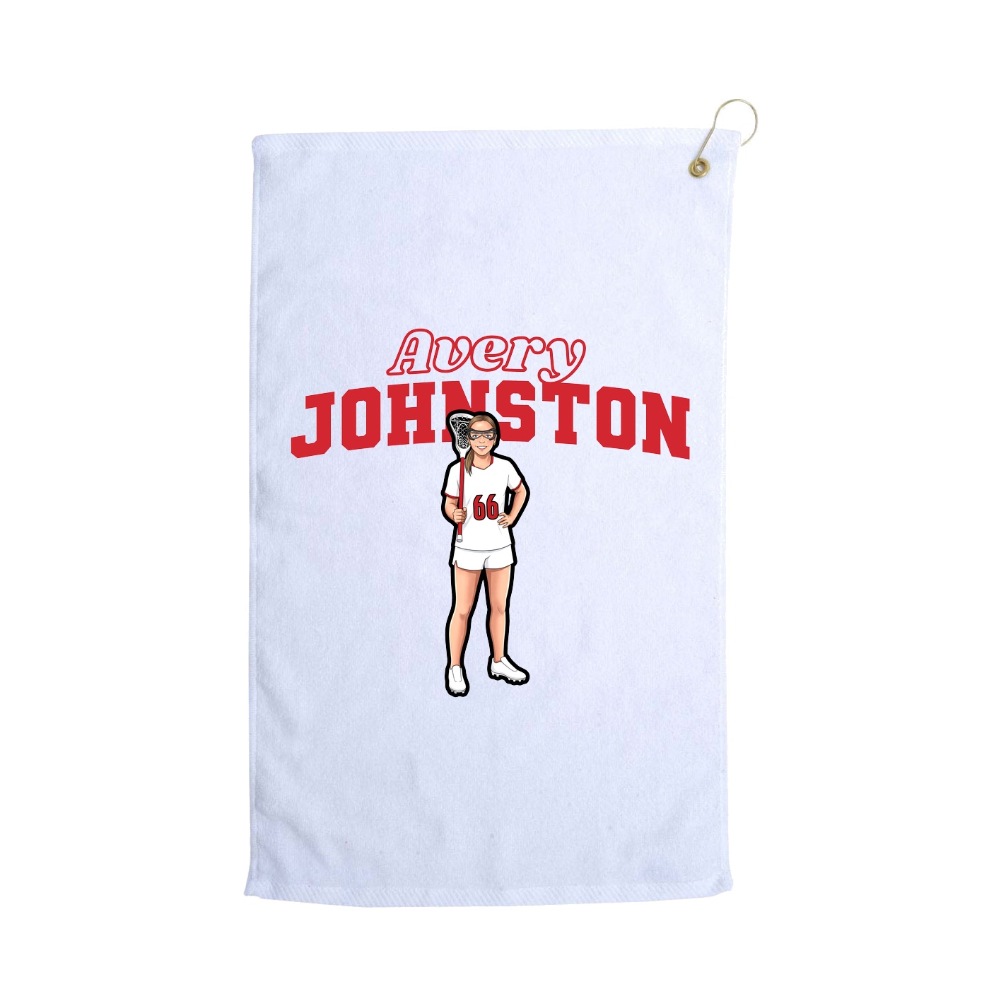 Golf Towel — Name Arch in White