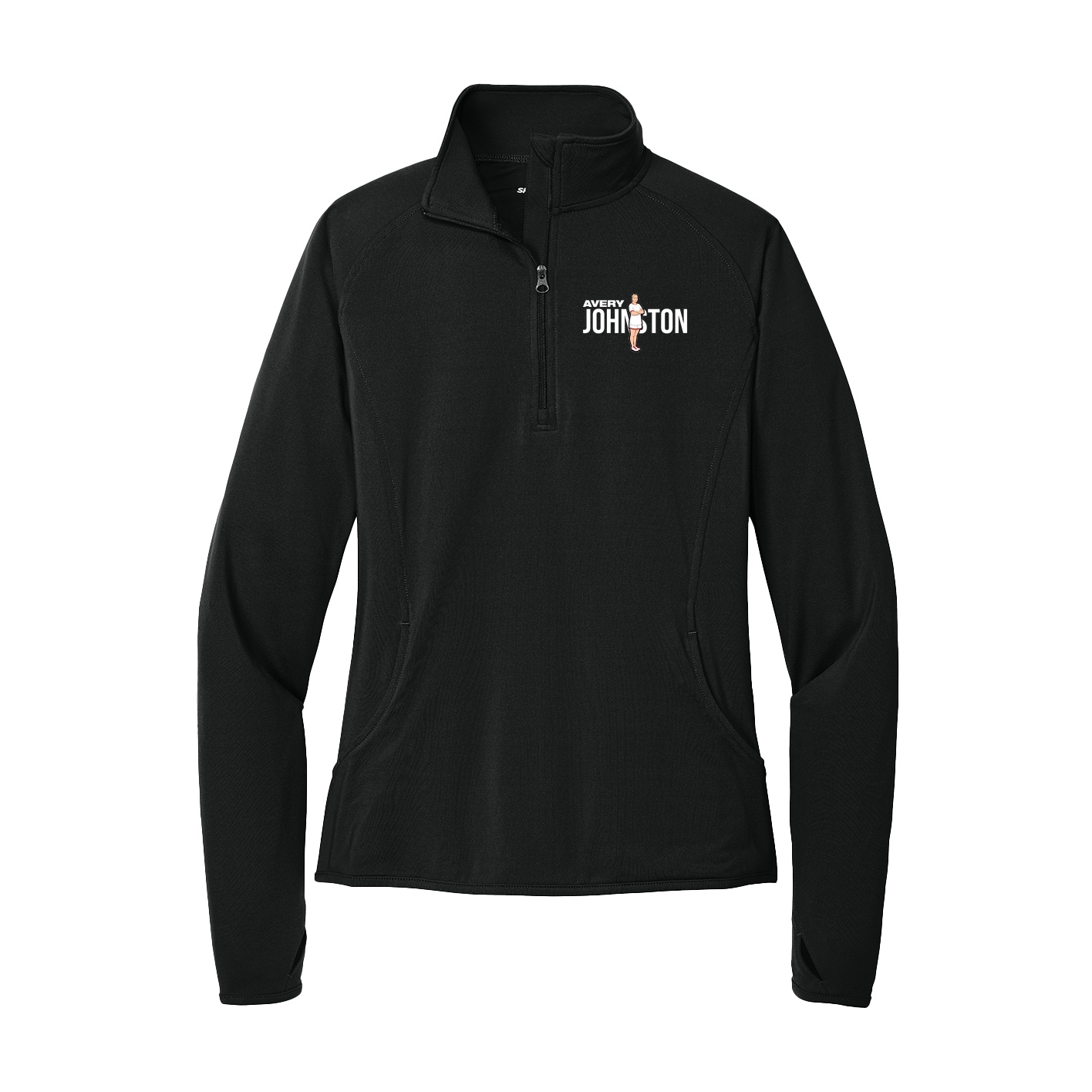 Women's Q-Zip Pullover — Player Name in Black