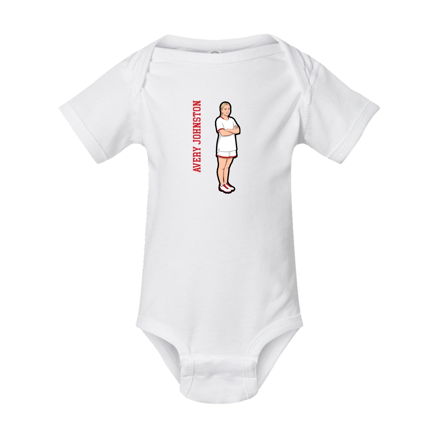 Baby Onesie — Name Vertical in White
