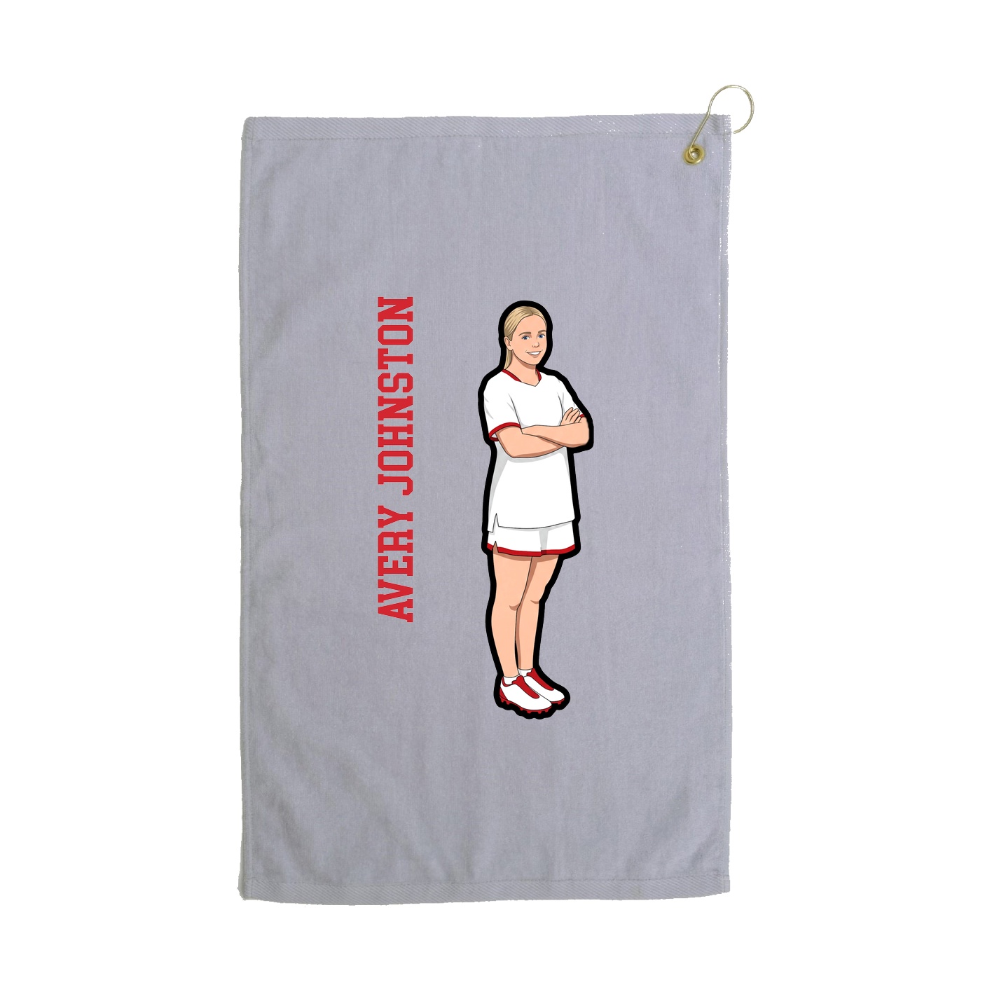 Golf Towel — Name Vertical in Grey