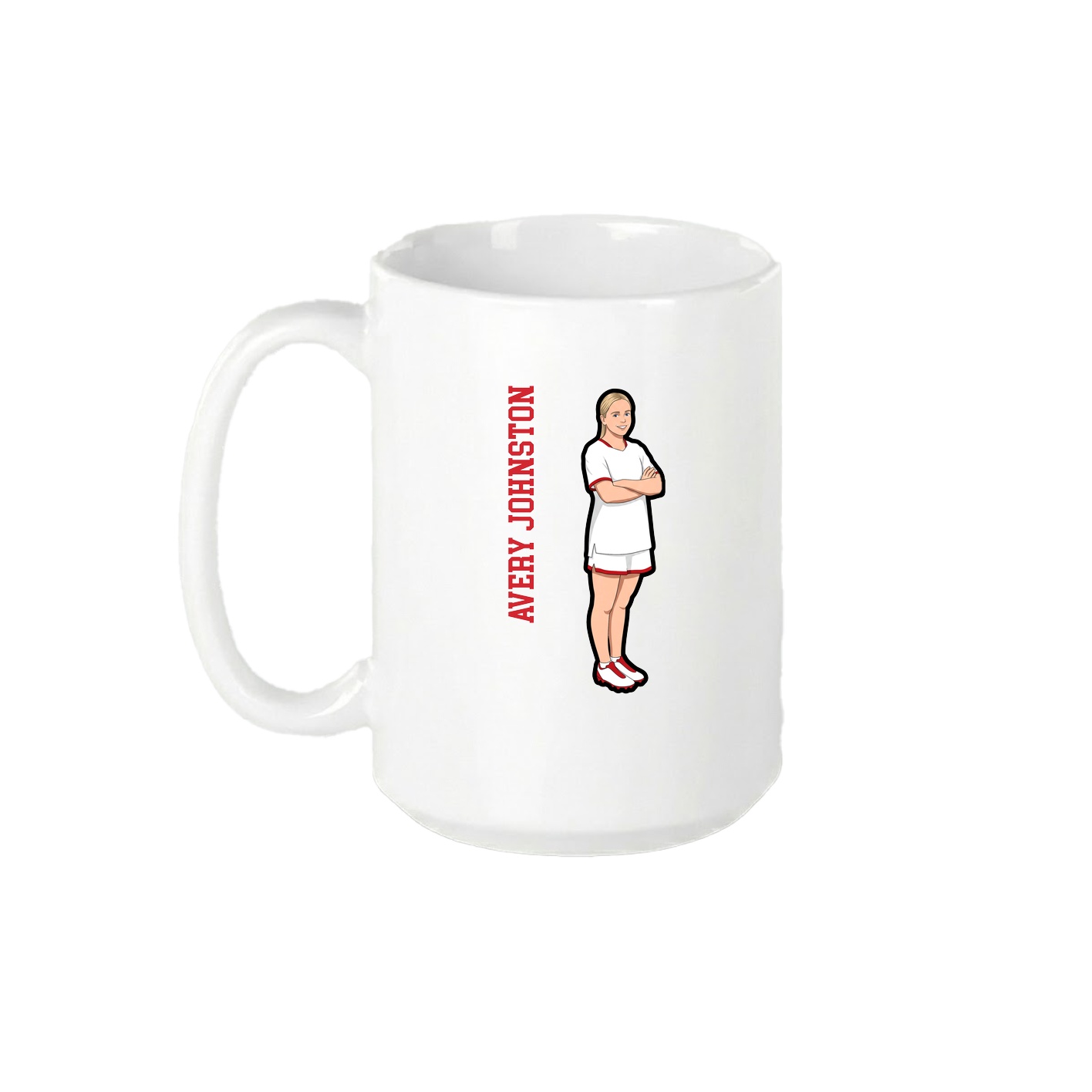 15oz Coffee Mug — Name Vertical in White