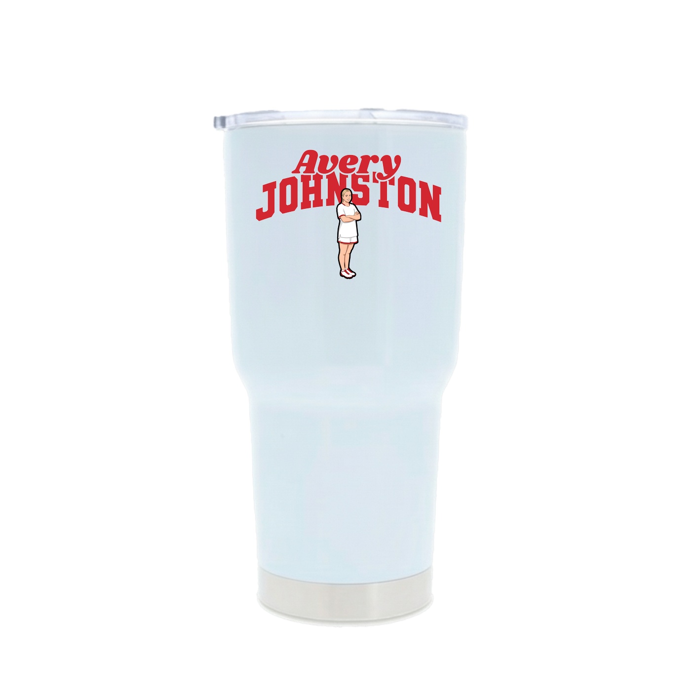 30oz Stainless Steel Tumbler — Signature Arch in White