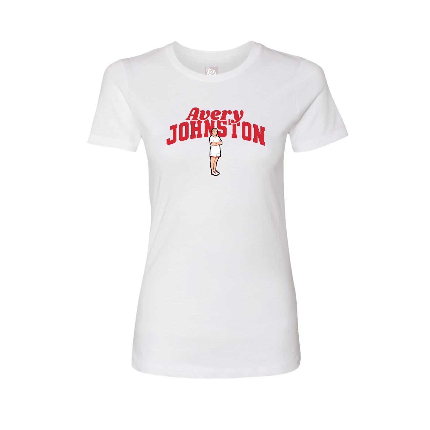 Fitted Women's Tee — Signature Arch in White