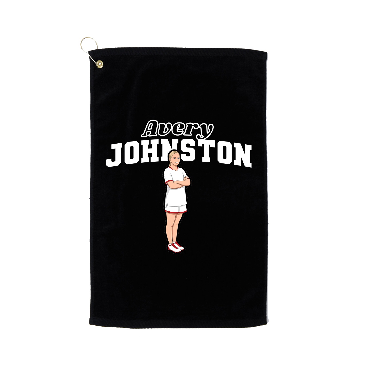 Golf Towel — Name Arch in Black