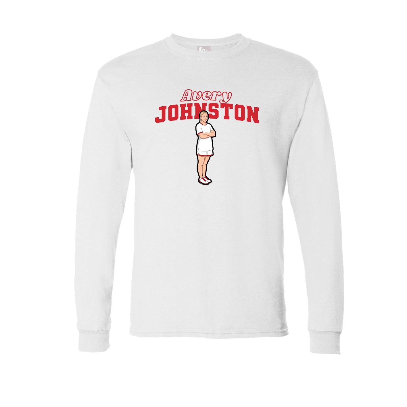 Long Sleeve Tee — Name Arch in White